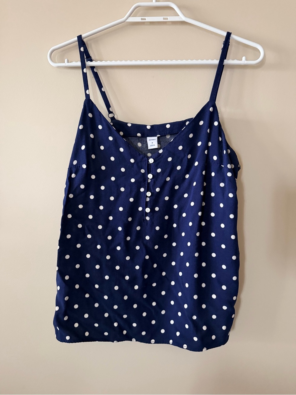 Old Navy - Polka Dot Navy Blue Spaghetti Strap Camisole